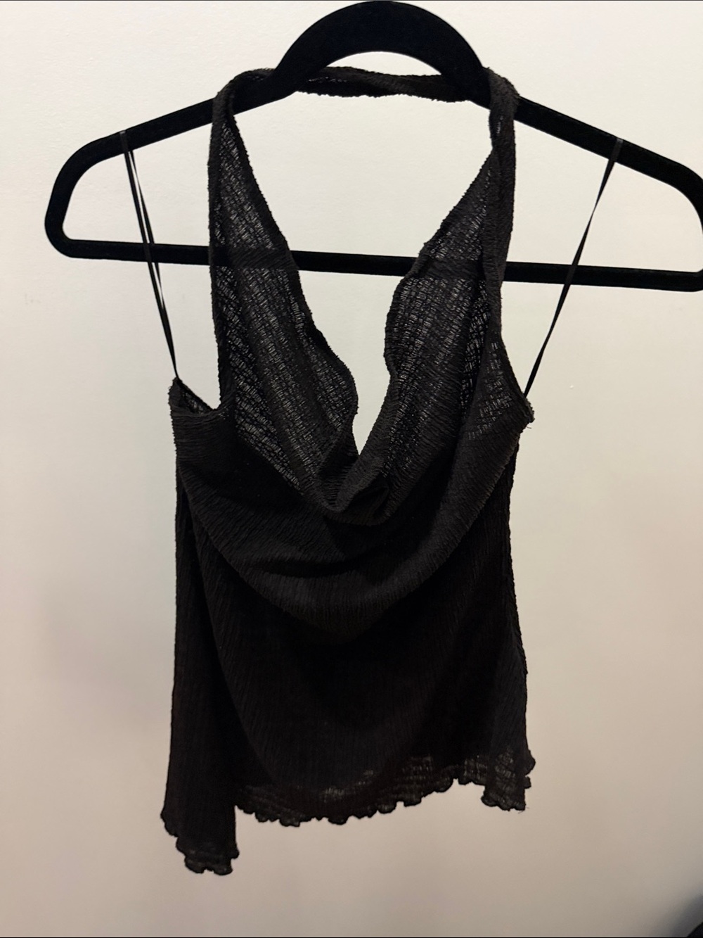 Zara Black Cowl Neck Halter Camisole